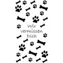 Grabkerze Weiß 170h (Deckel Gold) - Knochen - Pfoten