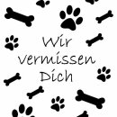 Grabkerze Weiß 170h (Deckel Gold) - Knochen - Pfoten