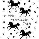 Grabkerze Weiß 48h (Deckel Gold) - Pferde