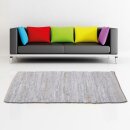 Flickenteppiche Leder 70x130cm weiß