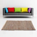 Flickenteppiche Leder 70x180cm beige