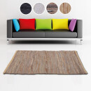 Flickenteppiche Leder 70x180cm beige