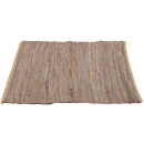 Flickenteppiche Leder 70x180cm beige