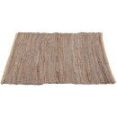 Flickenteppiche Leder 70x180cm beige