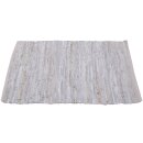 Flickenteppiche Leder 70x180cm weiß