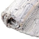 Flickenteppiche Leder 70x180cm weiß