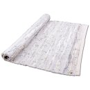 Flickenteppiche Leder 70x180cm weiß