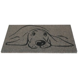 Kokos Fußmatte - grau - 25x50cm Hund