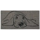 Kokos Fußmatte - grau - 25x50cm Hund