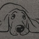Kokos Fußmatte - grau - 25x50cm Hund