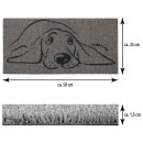 Kokos Fußmatte - grau - 25x50cm Hund