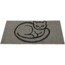 Kokos Fußmatte - grau - 25x50cm Katze