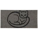 Kokos Fußmatte - grau - 25x50cm Katze