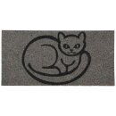 Kokos Fußmatte - grau - 25x50cm Katze