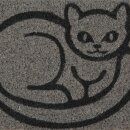 Kokos Fußmatte - grau - 25x50cm Katze