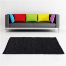 Flickenteppiche Leder 90x150cm schwarz