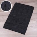 Flickenteppiche Leder 90x150cm schwarz