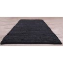 Flickenteppiche Leder 90x150cm schwarz