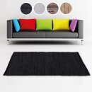 Flickenteppiche Leder 90x150cm schwarz