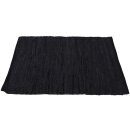 Flickenteppiche Leder 90x150cm schwarz