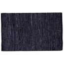 Flickenteppiche Leder 90x150cm schwarz