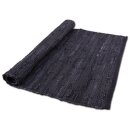 Flickenteppiche Leder 90x150cm schwarz