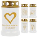 Grabkerze mit Motiv & Spruch 40h