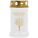 Grabkerze mit Motiv & Spruch 40h Baum
