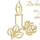 Grabkerze mit Motiv & Spruch 40h Kerze