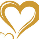 Grabkerze Weiß 40h (Deckel und Druck Gold) - Herz