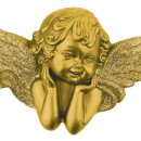 Grabkerze Weiß 40h (Deckel und Druck Gold) - Engel