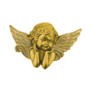 Grabkerze Weiß 40h (Deckel und Druck Gold) - Engel