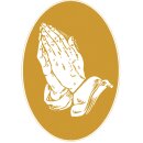 Grabkerze Weiß 40h (Deckel und Druck Gold) - Hände