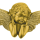 Grabkerze Weiß 170h ( Deckel und Druck Gold ) - Engel