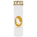 Grabkerze Weiß 170h (Deckel und Druck Gold) -...