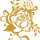 Grabkerze Weiß 170h ( Deckel und Druck Gold ) - Rose Ranke