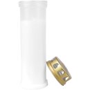 Grabkerze Weiß 100h (Deckel und Druck Gold) - Calla