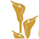 Grabkerze Weiß 100h (Deckel und Druck Gold) - Calla