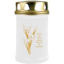 Grabkerze Weiß 48h (Deckel und Druck Gold) - Calla