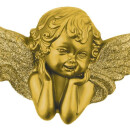 Grabkerze Weiß 48h (Deckel und Druck Gold) - Engel