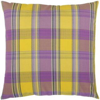 Dekokissen kariert Gelb - Lila