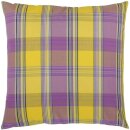 Dekokissen kariert Gelb - Lila