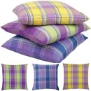 Dekokissen kariert Gelb - Lila