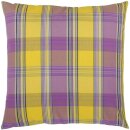 Dekokissen kariert Gelb - Lila