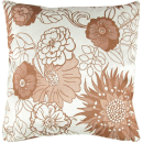 Kissenhülle Blumenmuster 40x40cm Beige - Braun