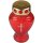 Grablicht aus Glas "Herz" Rot 13,5 cm