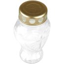 Grablicht aus Glas "Herz" Weiß 13,5 cm