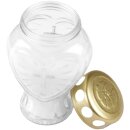 Grablicht aus Glas "Herz" Weiß 13,5 cm