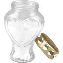 Grablicht aus Glas "Herz" Weiß 13,5 cm