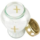 Grablicht aus Glas "Herz" Weiß 17 cm